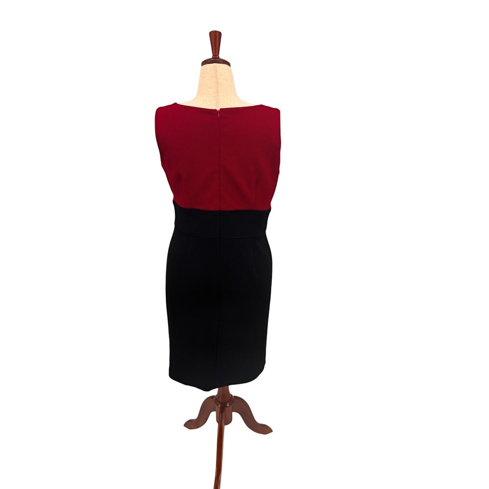Studio One New York Dress & Jacket Set Womens 12 Cranberry Black Gold Buckle 2Pc - Picture 7 of 14